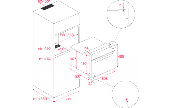 TEKA HLC 844 C W - Dimensions