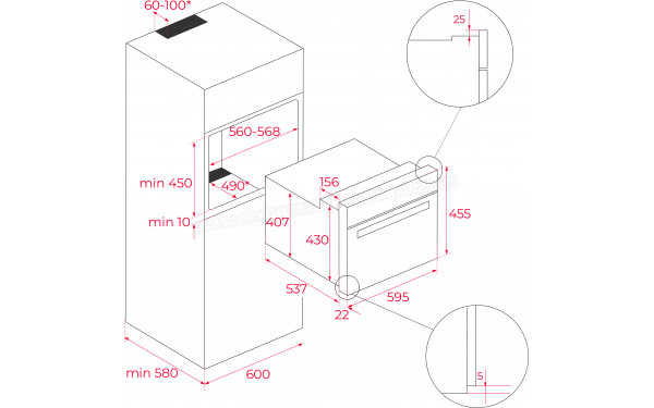 TEKA HLC 8470 SC BK - Dimensions