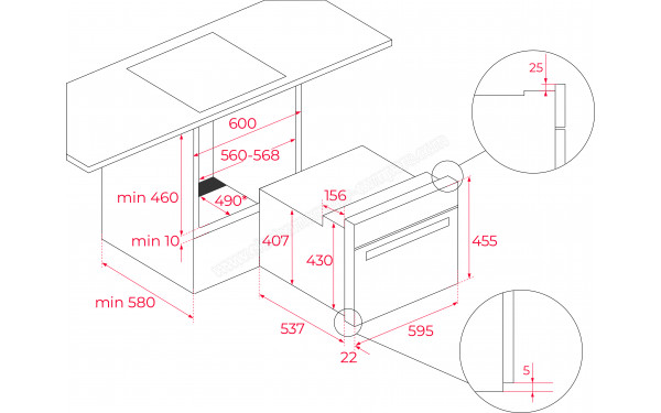 TEKA HLC 8470 SC BK - Dimensions