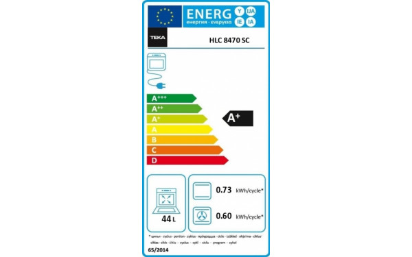 TEKA HLC 8470 SC BK - &Eacute;tiquette &eacute;nergie