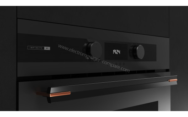 TEKA HLC84 Infinity G1 - Vue 3/4 gauche sur la poign&eacute;e et le bandeau de commandes