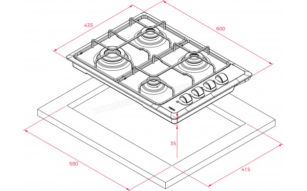 TEKA HLX 540 KL NAT - Dimensions