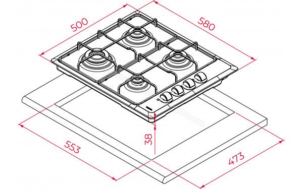 TEKA HLX 640 KL NAT - Dimensions