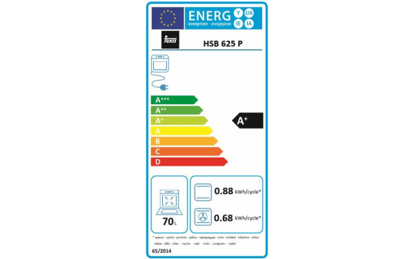 TEKA HSB 625 P Inox - &Eacute;tiquette &eacute;nergie