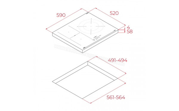 TEKA IBF 63210 SSM BK - Dimensions
