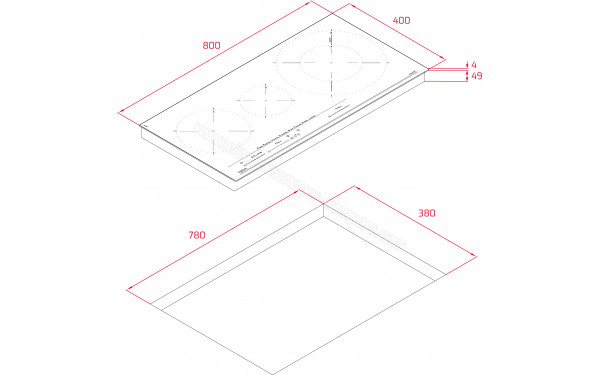 TEKA IZC 83620 MST Noir - Dimensions