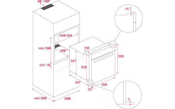 TEKA NEO HSB 6350 FBK - Dimensions