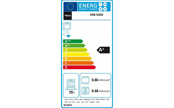TEKA NEO HSB 6350 FBK - &Eacute;tiquette &eacute;nergie
