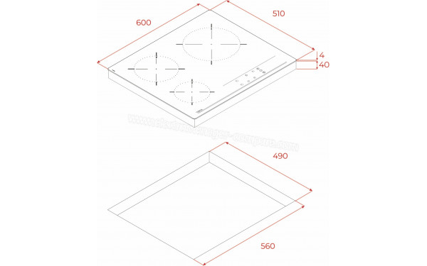 TEKA TBC 63632 TTC Noir - Dimensions