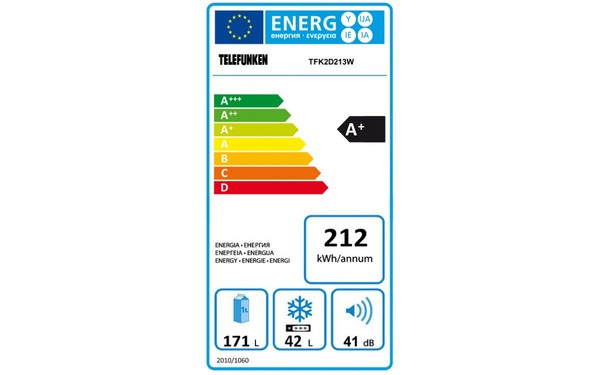 TELEFUNKEN TFK2D213W - &Eacute;tiquette &eacute;nergie