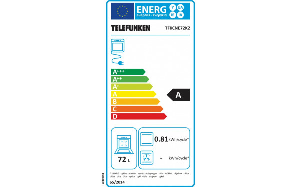 TELEFUNKEN TFKCNE72K2 - &Eacute;tiquette &eacute;nergie v2