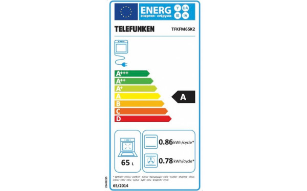 TELEFUNKEN TFKFM65K2 - &Eacute;tiquette &eacute;nergie v2