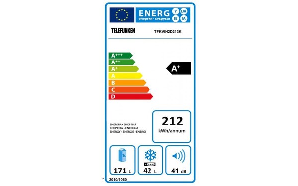 TELEFUNKEN TFKVIN2D213K - &Eacute;tiquette &eacute;nergie