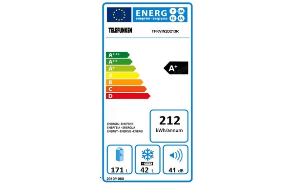 TELEFUNKEN TFKVIN2D213R - &Eacute;tiquette &eacute;nergie