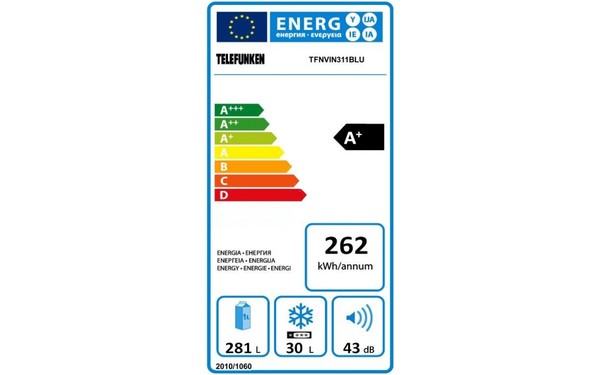 TELEFUNKEN TFNVIN311BLU - &Eacute;tiquette &eacute;nergie