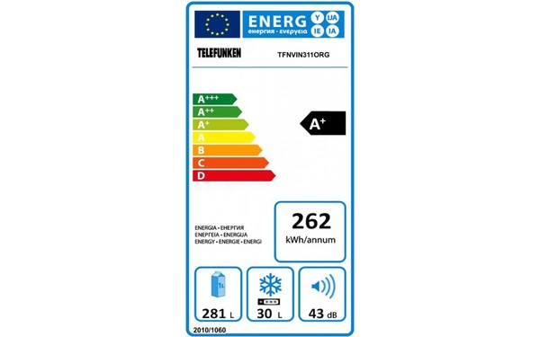 TELEFUNKEN TFNVIN311ORG - &Eacute;tiquette &eacute;nergie