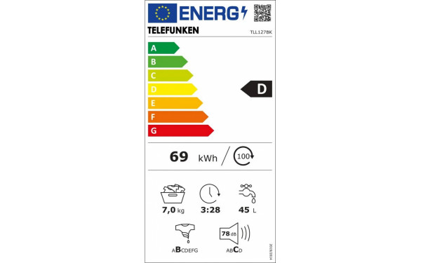 TELEFUNKEN TLL127BK - &Eacute;tiquette &eacute;nergie v2