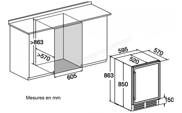 TEMPTECH VWCR46SS - Sch&eacute;ma d'encastrement