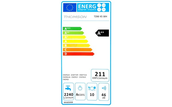 THOMSON TDW 45 WH - &Eacute;tiquette &eacute;nergie