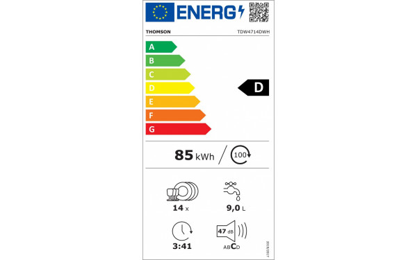 THOMSON TDW4714DWH - &Eacute;tiquette &eacute;nergie v2