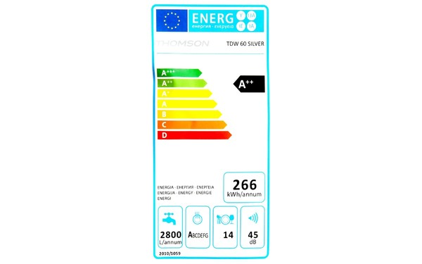 THOMSON TDW 60 SILVER - &Eacute;tiquette &eacute;nergie