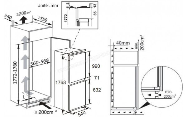 THOMSON TH178EBI38 - Dimensions