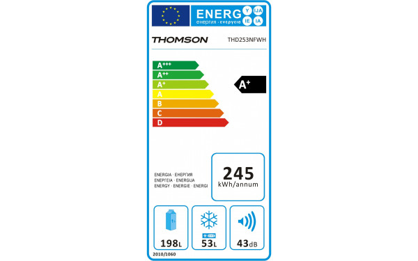 THOMSON THD253NFWH - &Eacute;tiquette &eacute;nergie