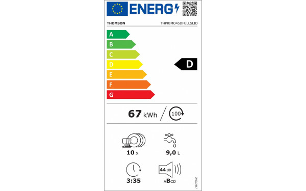 THOMSON THPRIMO45DFULLSLID - &Eacute;tiquette &eacute;nergie v2