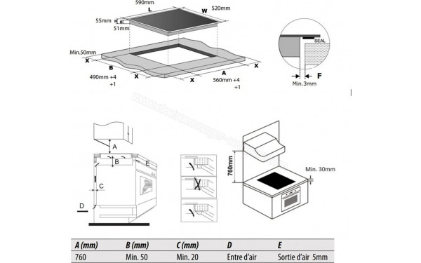 THOMSON THV6000B4 - Dimensions