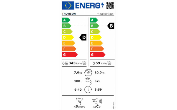 THOMSON THWD107150WH - &Eacute;tiquette &eacute;nergie v2