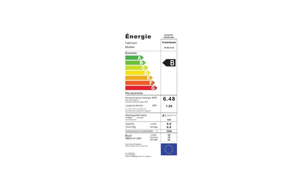 THOMSON THWD14860WH - &Eacute;tiquette &eacute;nergie