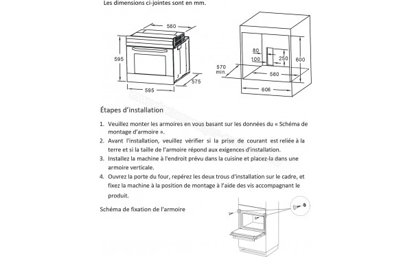 THOMSON TMFP701IX2 - Dimensions