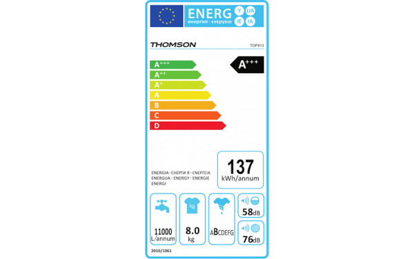 THOMSON TOP813 - &Eacute;tiquette &eacute;nergie