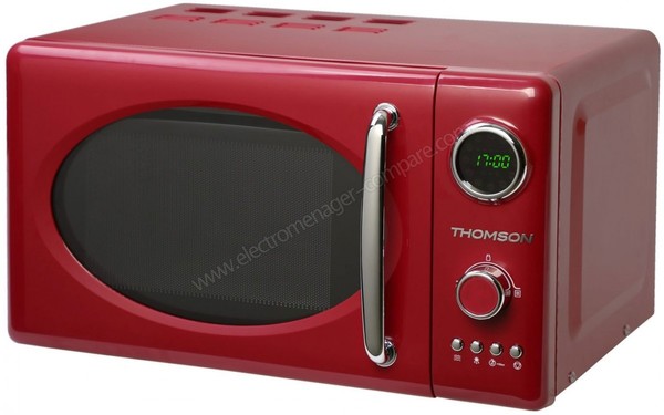 THOMSON T-RETRO20RED - Vue 3/4 droite (cr&eacute;dit : Darty)