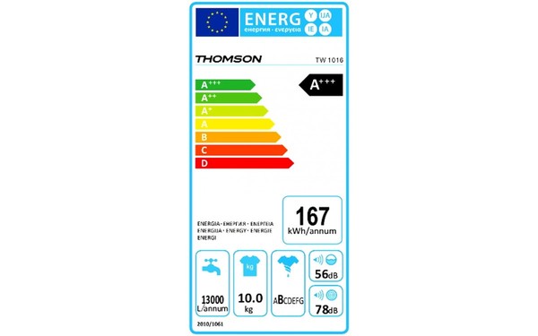 THOMSON TW1016 - &Eacute;tiquette &eacute;nergie