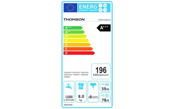 THOMSON TW814INOX - &Eacute;tiquette &eacute;nergie