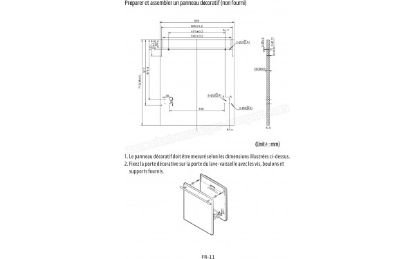 THOMSON TWBI4614DFULL - Pr&eacute;paration de l'habillage (disponible en option)
