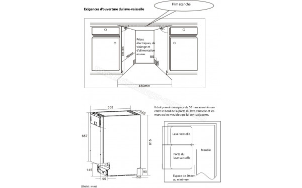 THOMSON TWBI947DIX - Dimensions