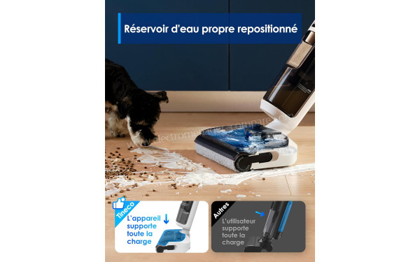 TINECO Floor One Stretch S6 Lite - R&eacute;servoir d'eau propre repositionn&eacute;