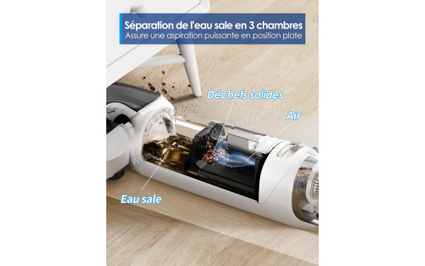 TINECO Floor One Stretch S6 Lite - S&eacute;paration des eaux sales en 3 chambres