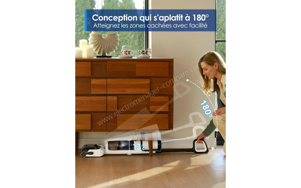 TINECO Floor One Stretch S6 Lite - Conception &agrave; plat &agrave; 180&deg;