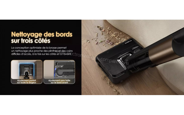 TINECO Floor One S7 Fold - Nettoyage des bords sur trois c&ocirc;t&eacute;s