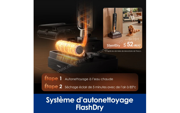 TINECO Floor One S9 Master - Syst&egrave;me d'auto-nettoyage FlashDry 