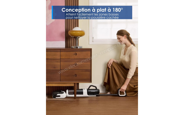 TINECO Floor One Switch S6 Stretch Breeze - Conception &agrave; plat &agrave; 180&deg;