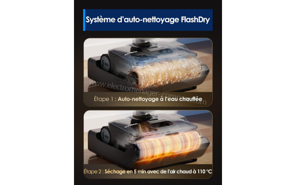 TINECO Floor One S7 Stretch Turbo - Syst&egrave;me d'autonettoyage FlashDry