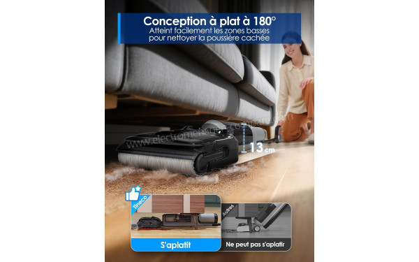 TINECO Floor One i5 Stretch - Conception &agrave; plat 180&deg;