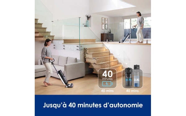 TINECO Floor One S7 premium - Autonomie jusqu'&agrave; 40 minutes