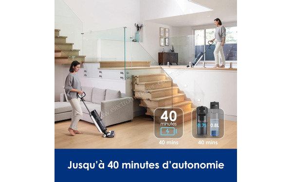 TINECO Floor One S7 Pro - Autonomie jusqu'&agrave; 40 minutes