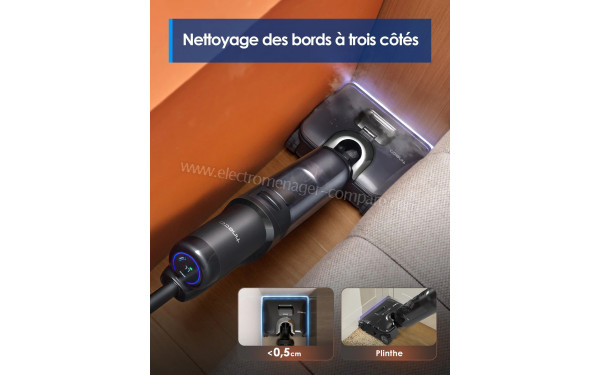 TINECO Floor One S7 Stretch Steam - Nettoyage des bords sur trois faces