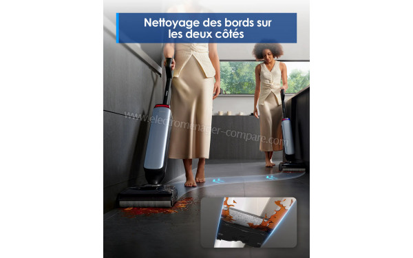 TINECO Floor One S9 Artist - Nettoyage des bords sur les deux c&ocirc;t&eacute;s